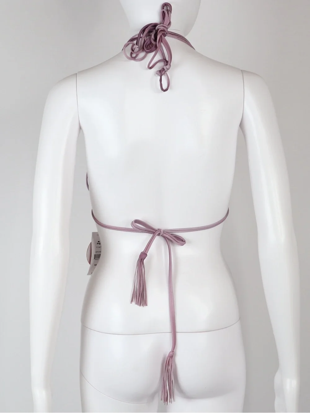 PQ SWIM | Women's Mauve Stringy Ruched Triangle Bikini Top